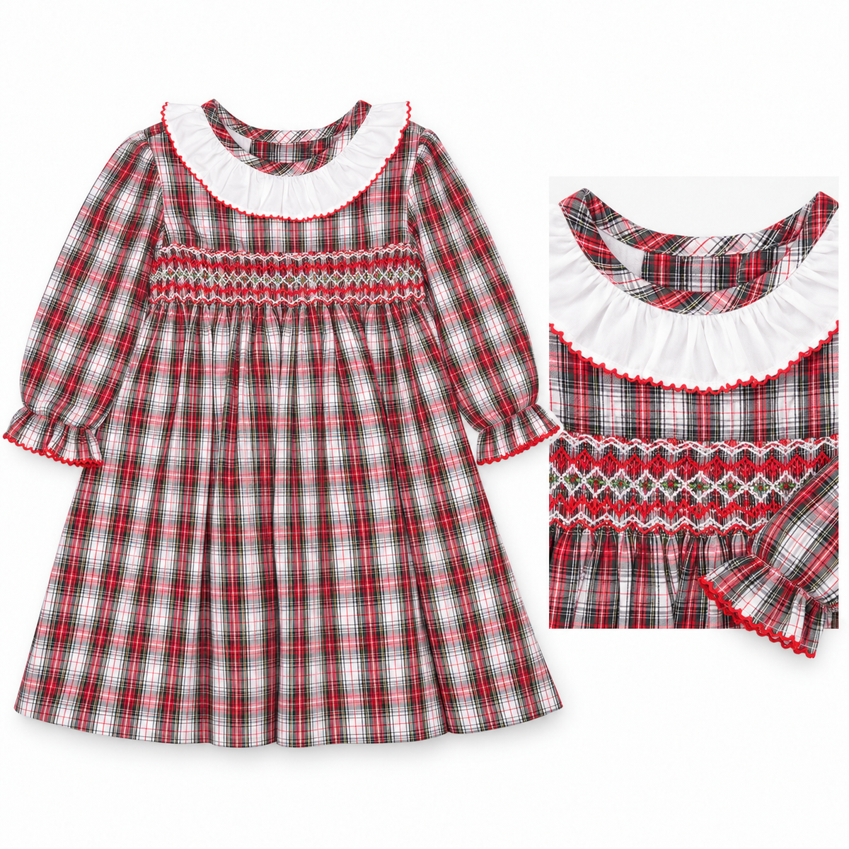 Edgehill Collection Smocked Plaid Christmas Dress, NWT, 18 mo.