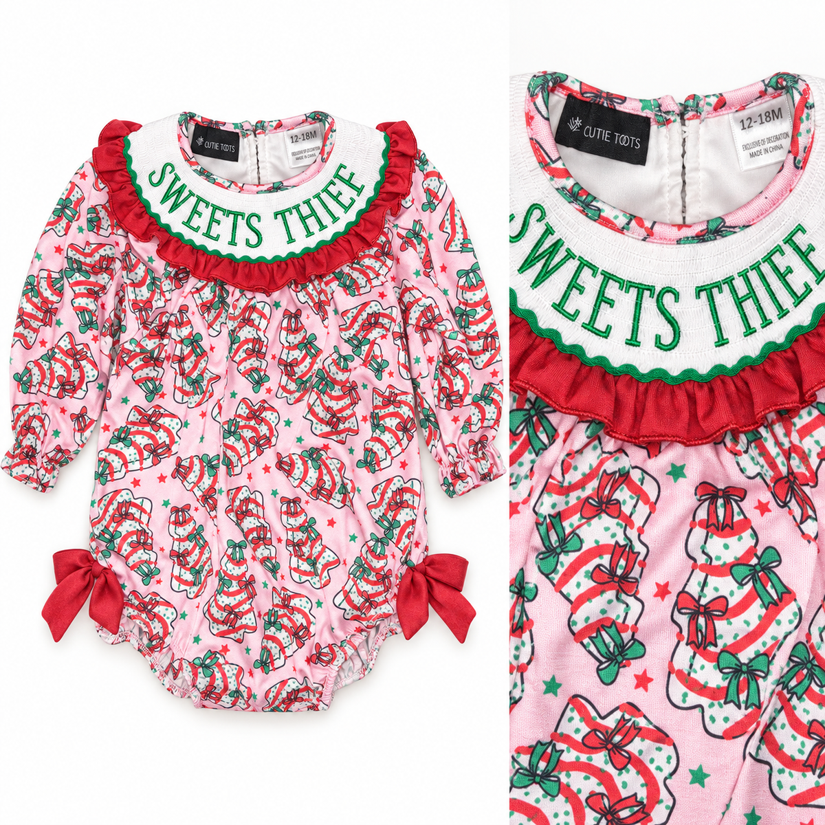 Cutie Toots “Sweets Thief” Christmas Bubble, 12-18 mo.
