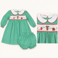 Petit Ami Smocked Reindeer Christmas Dress, 18 mo.