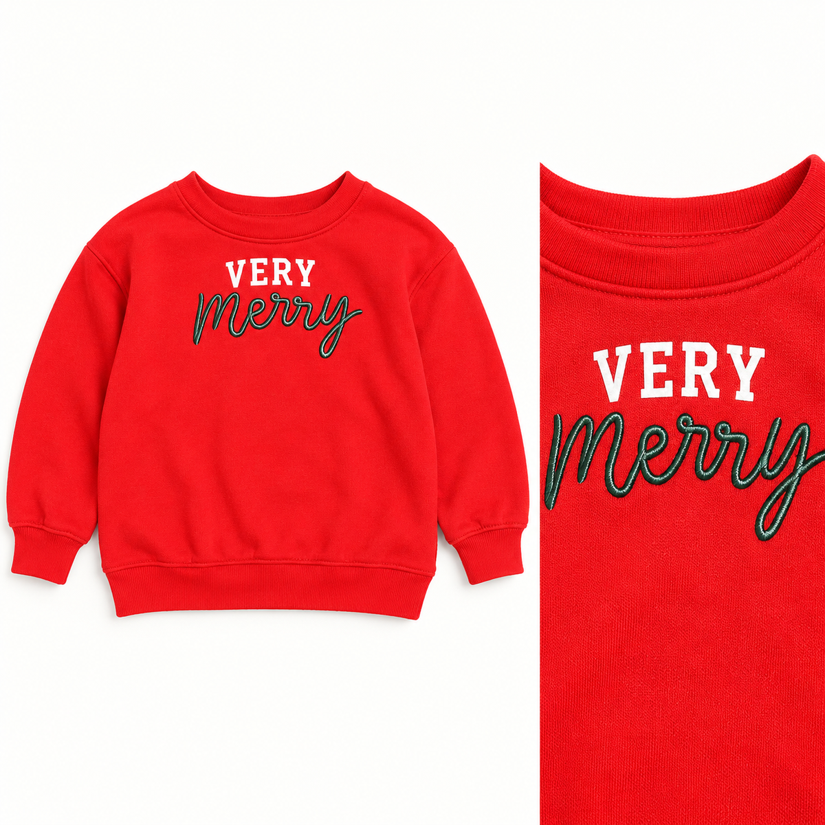 Cat & Jack “Very Merry” Embroidered Sweatshirt, Women's Large