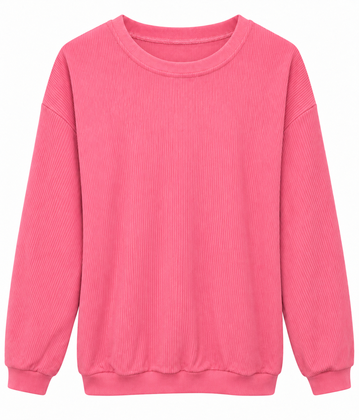 Boutique Pink Ribbed Long-Sleeve Top, X-Large