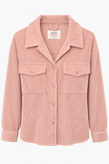 Ashley by 26 Pink Corduroy Button-Up Shacket, Large