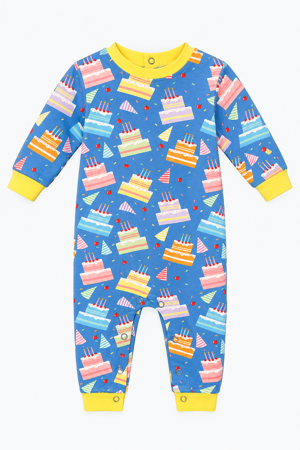 Stitchy Fish Birthday Cake Romper, 3 mo.