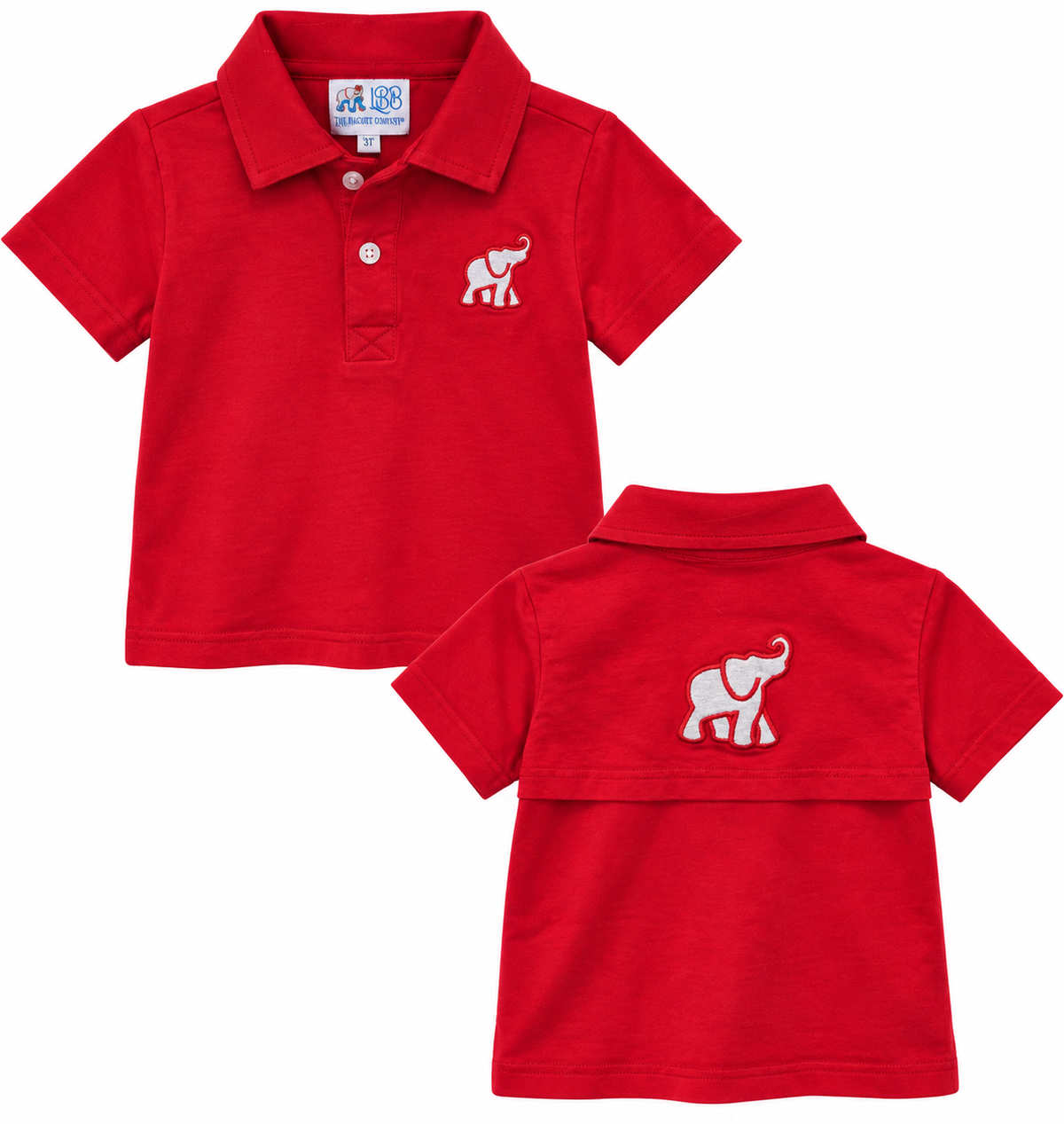Little Britches Boutique Red Elephant Polo, 12 mo.