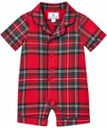 Petite Plume Red Tartan Plaid Romper, 0-3 mo.