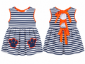 Emma Blake Smocks Navy & White Paw Print Dress, 24 mo.