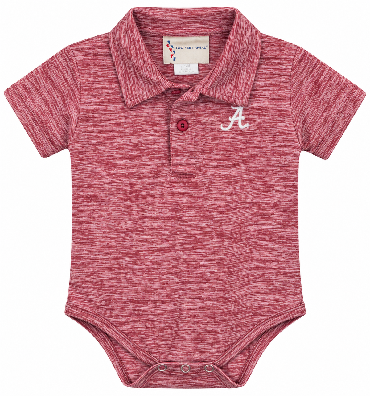 Two Feet Ahead Alabama Crimson Tide Polo Bodysuit, 12 mo.