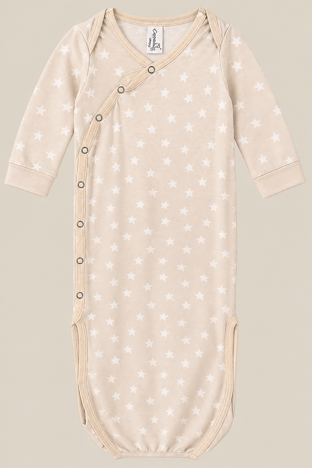 Copper Pearl Beige Star Knotted Gown, Newborn