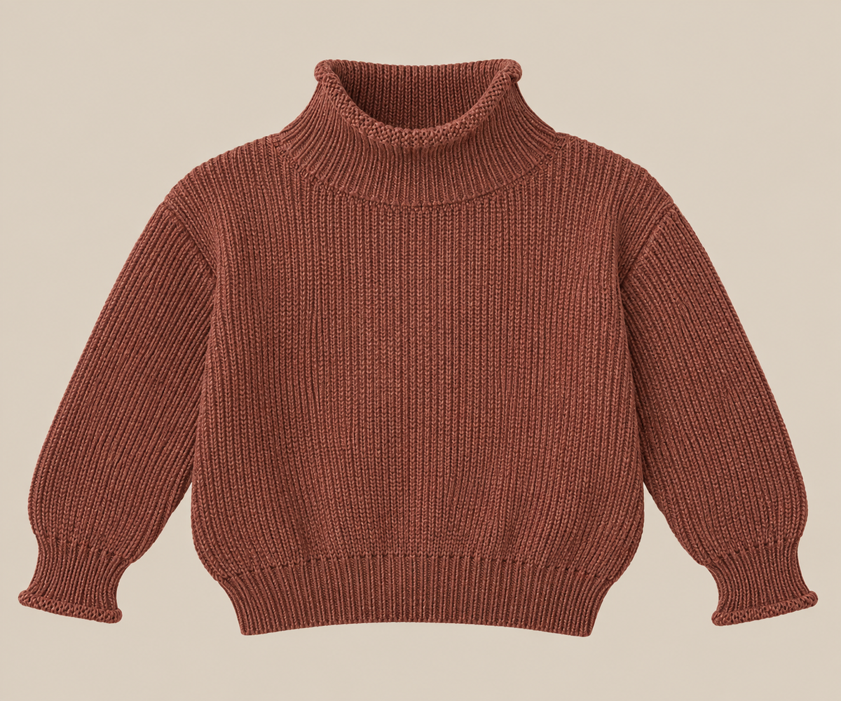 Boutique Brown Knit Mock Neck Sweater, 18 mo.