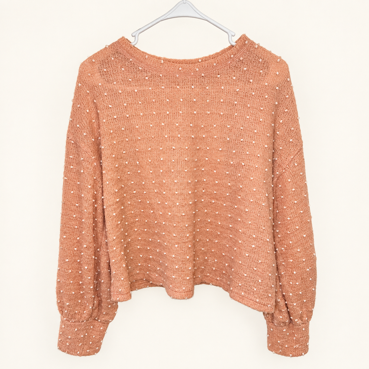New In Textured Dot Knit Sweater, Small