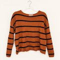 Shein Girls Rust & Black Striped Sweater, Girls 11/12