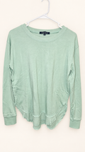 Ocean Drive Mint Green High-Low Long-Sleeve Top, X-Small