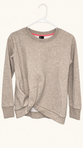 All in Motion Heathered Gray Twist-Front Sweatshirt, Girls 10/12