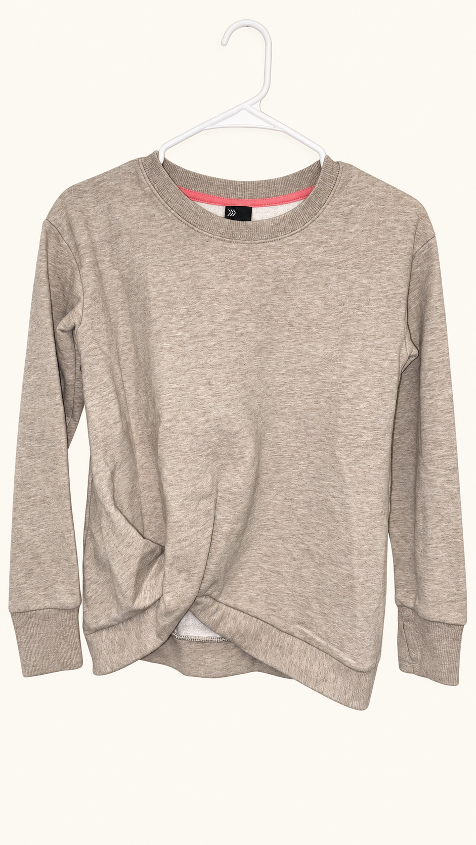 All in Motion Heathered Gray Twist-Front Sweatshirt, Girls 10/12