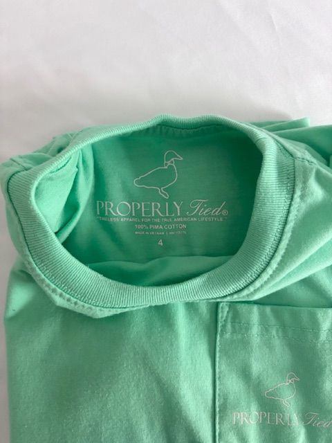 Light Green Properly Tied Short Sleeve, Boys 4