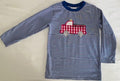 Blue & White Stripe Stitchy Fish Long Sleeve, Boys 5