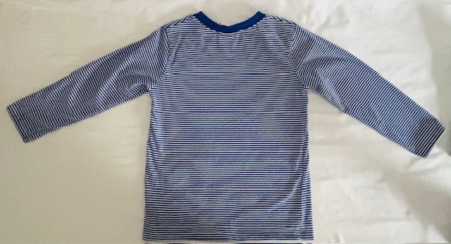 Blue & White Stripe Stitchy Fish Long Sleeve, Boys 5