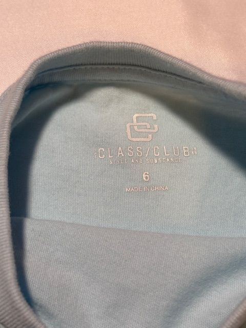 Light Blue Class Club Boys SS Shirt, Boys 6