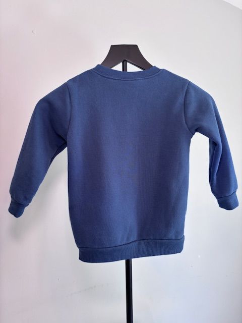 Navy Blue Stitchy Fish Boys Sweatshirt, 4T
