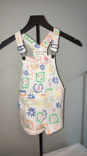 White with Color Design derek heart Girls Overalls, Girls 5