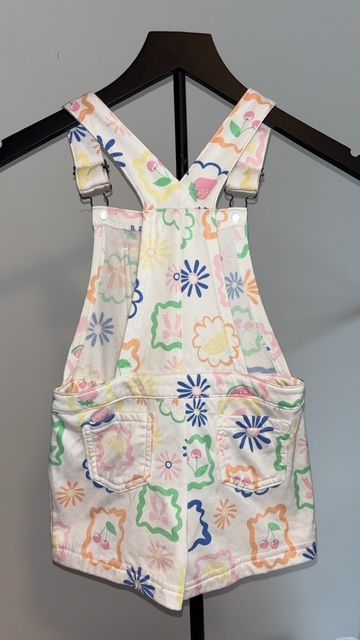 White with Color Design derek heart Girls Overalls, Girls 5