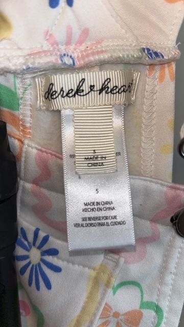 White with Color Design derek heart Girls Overalls, Girls 5