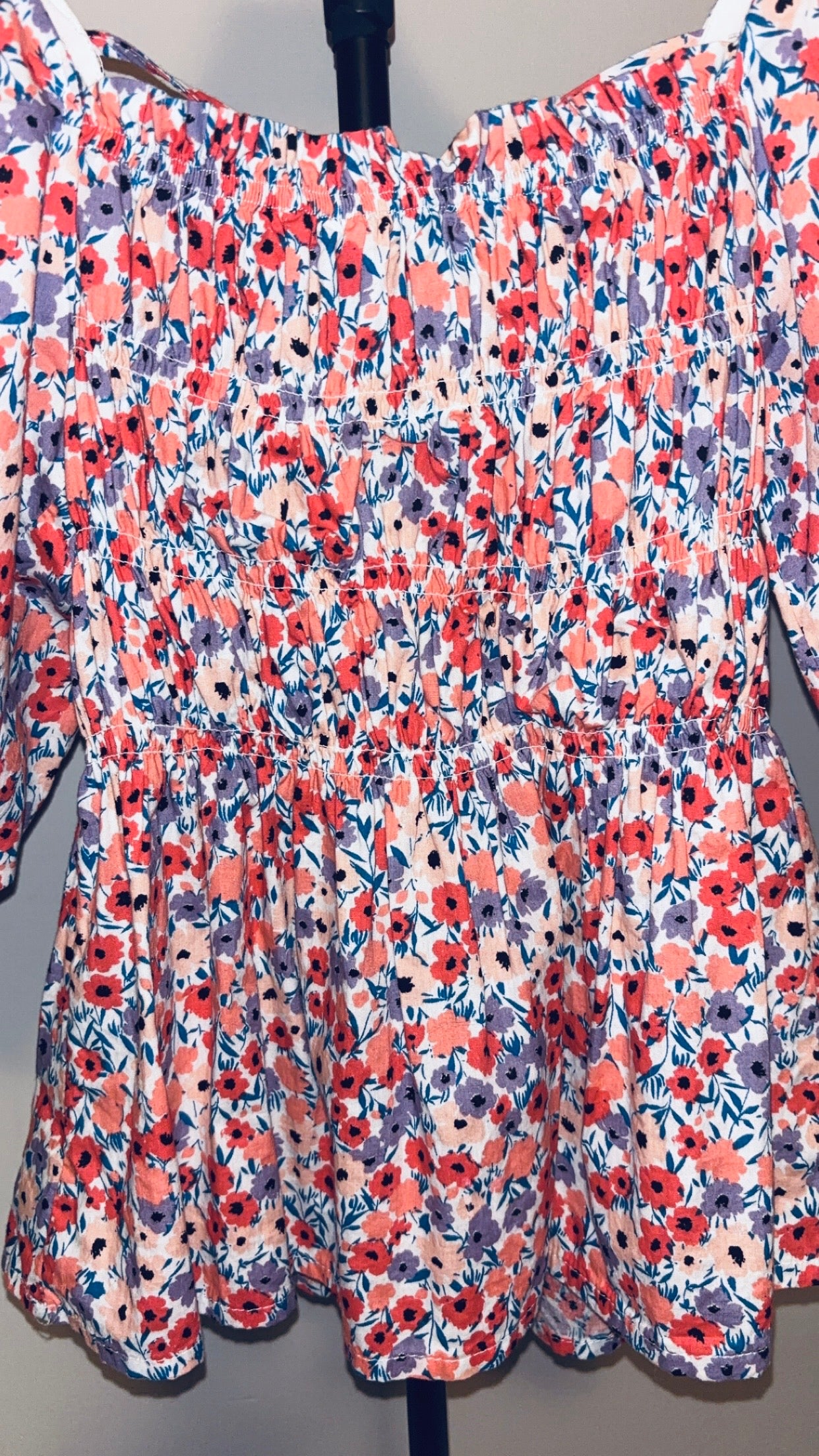 Multi-Color Floral Boutique Juniors Top, Adult Small