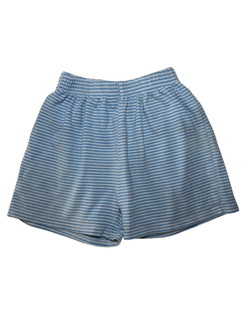 Light Blue & White Stripe PBG Boutique Toddler Boy Shorts, 3T