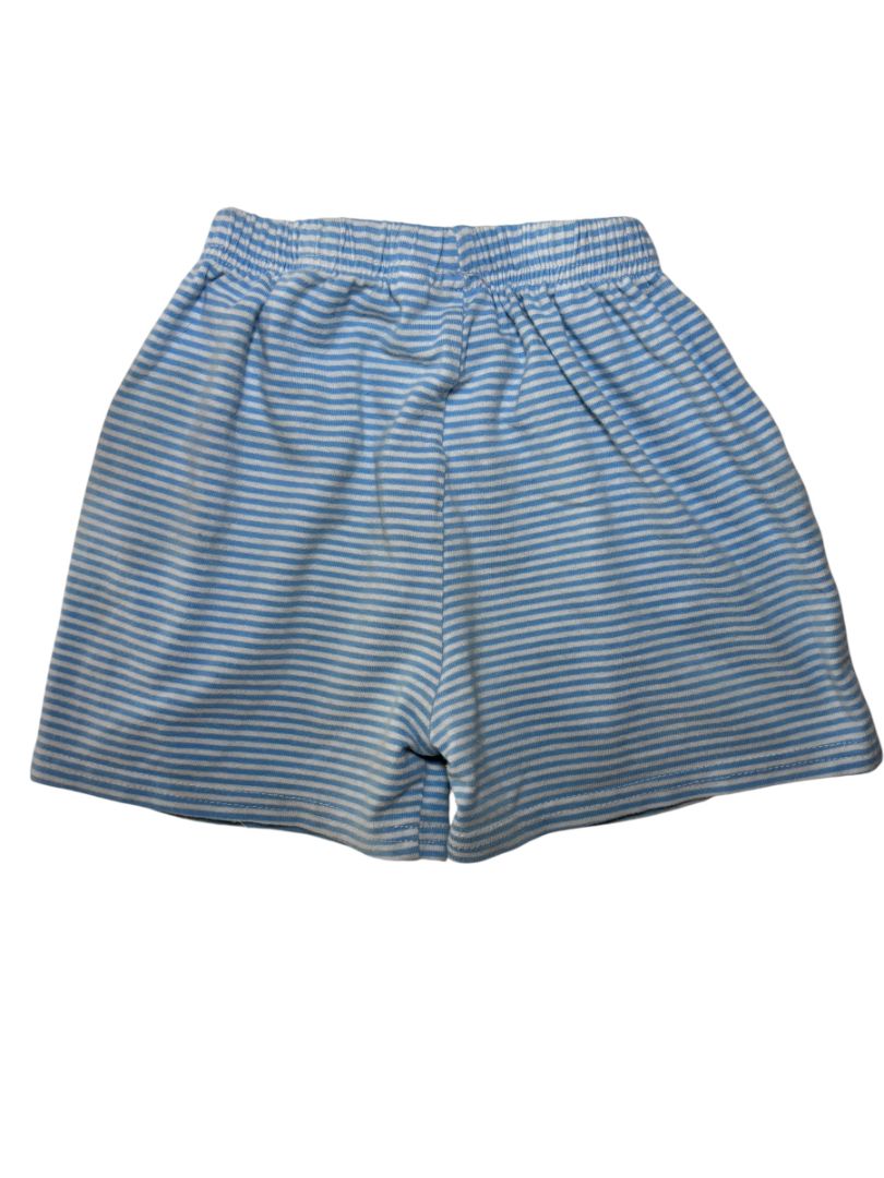 Light Blue & White Stripe PBG Boutique Toddler Boy Shorts, 3T