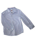Light Blue & Pink Plaid Toddler Boy Button Down, 4T