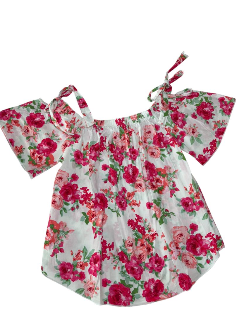 Floral Print E&M Women's Off-Shoulder Blouse, Women's Small