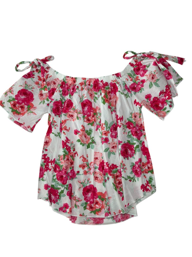 Floral Print E&M Women's Off-Shoulder Blouse, Women's Small
