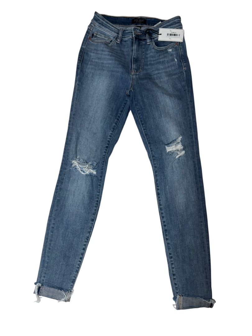 Judy Blue Women's Distressed Mid-Ride Skinny Jeans, 3|26