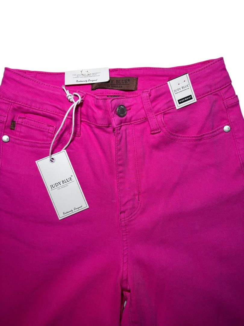 Women's High Rise Hot Pink Dyed 90's Straight Jeans; Size 1|25