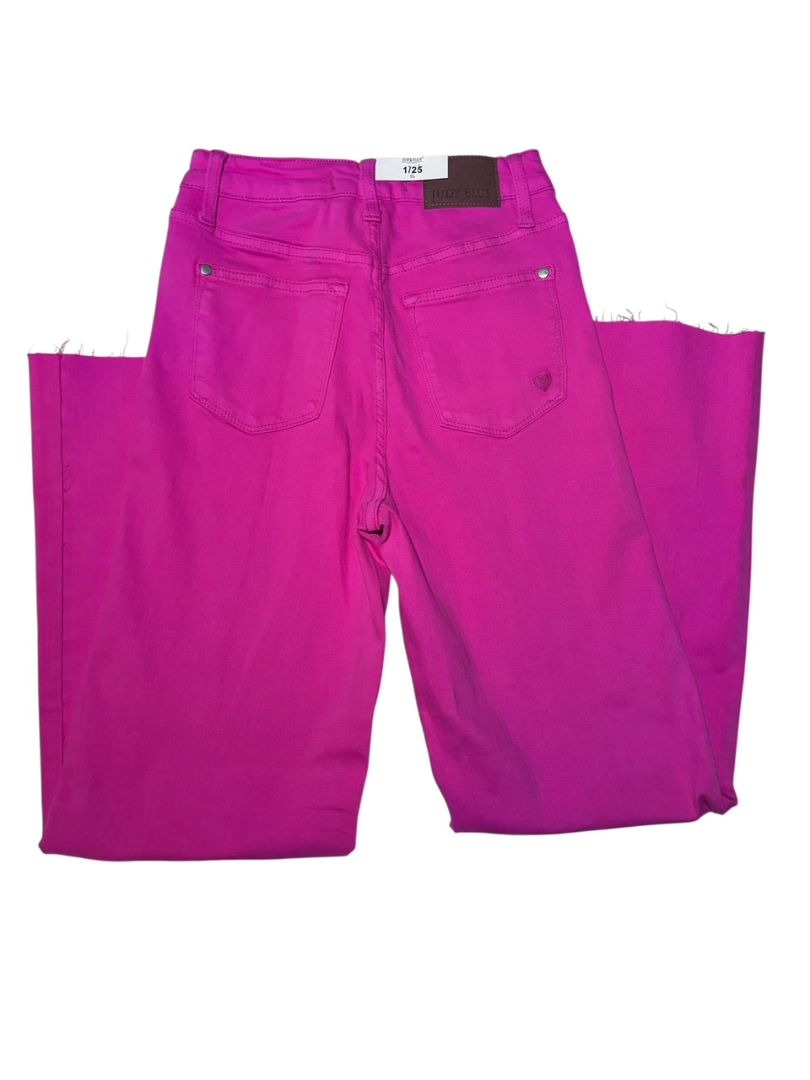 Women's High Rise Hot Pink Dyed 90's Straight Jeans; Size 1|25