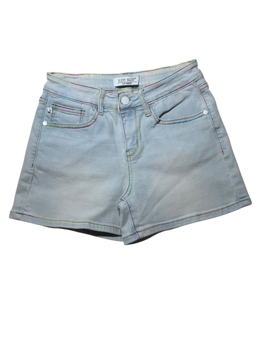 Judy Blue Women's Rainbow Thread Shorts, Women's Small