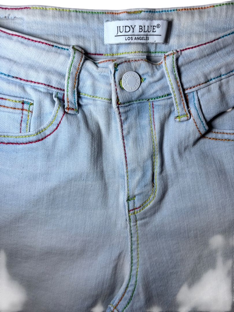 Judy Blue Women's Rainbow Thread Shorts, Women's Small