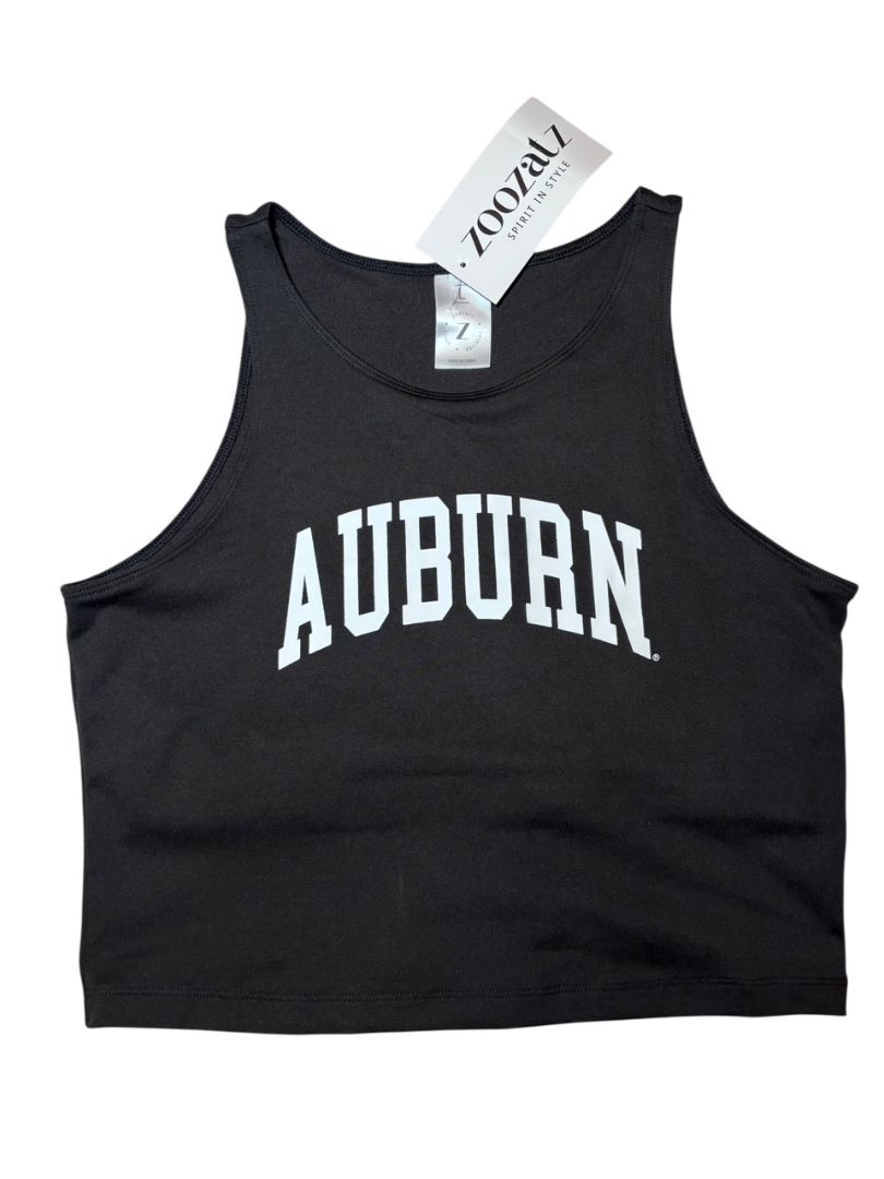 zoozatz Auburn Cropped Tank Top, Large