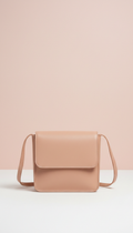 Peachy nude leather crossbody bag